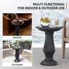Patio Coffee Table, MgO Accent Table, Lightweight Outdoor End Table ,  Plant Stand for Garden and Deck, White - 4 of 4