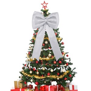 24" Christmas Tree Topper Bow Set – 25-Piece Satin Ribbon Bows for Xmas Tree, Home & Party Decorations - 1 of 4