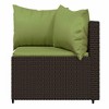 vidaXL Patio Loveseats 2 Pcs Corner Sofas Brown Poly Rattan Cushions Modular and Weather Resistant Outdoor Garden Set, 24.8"x24.8"x22.6" - 4 of 4