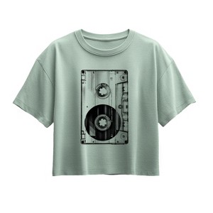 Girls' - Instant Message - Big Cassette Tape Short Sleeve Boxy Graphic T-Shirt - 1 of 3