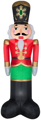 Gemmy Christmas Airblown Inflatable Mixed Media Luxe Nutcracker, 8 ft Tall, Multi