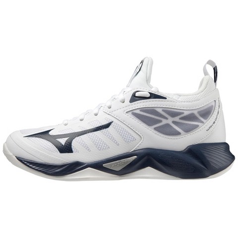 Женские кроссовки Mizuno Wave Dimension Volleyball Shoe, 10, White-Navy, цвет: Белый