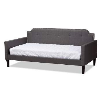 Twin Packer Fabric Upholstered Kids' Sofa Daybed Gray - Baxton Studio