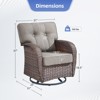 Buenhomino Outdoor Patio Wicker Swivel Chairs - Set of 4 Outside Rattan Rocker Glider Chair Rocking Armchairs for Front Porch Balcony Yard Deck - 3 of 4