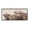 Kate and Laurel Sylvie Two Highland Cow Best Friends Color Neutral Linen Bright Framed Canvas by The Creative Bunch Studio - 2 of 4