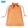 Unique Bargains Cotton Linen Coin Storrage Sacks Bag with Drawstring 6 Pcs Orange 8"x6" - 3 of 4