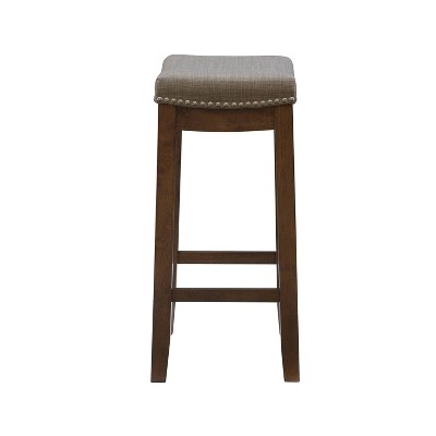 Claridge 26" Backless Gray Wood Saddle-Style Counter Stool