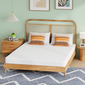 FDW 6 Inch Green Tea Memory Foam Mattress Cooling Gel Infused Mattress Fiberglass Free/CertiPUR-US Certified/Bed-in-a-Box,White - 1 of 4