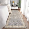 Washable Antique Distressed Area Rugs for Living Room, Modern Non Slip Vintage Print Accent Carpet Floor Mat for Bedroom Dining Office Farmhouse - 3 of 4