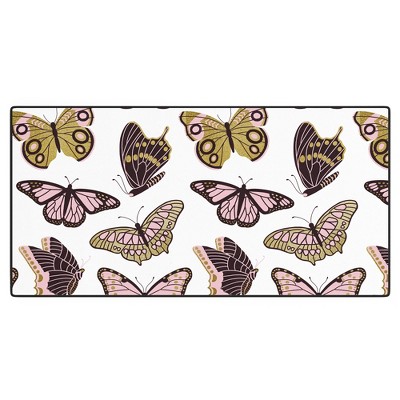 Jessica Molina Texas Butterflies Blush and Gold Desk Mat - Deny Designs