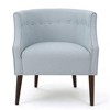 Fabric Upholstered Modern Club Chair with Button-Tufted Back, Tonal Piping and Birch Wood Legs for Living Room - 2 of 4