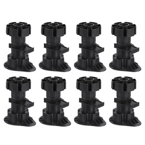 Unique Bargains Plastic Non-Skid Adjustable Leveling Feet for Chairs 8 Pcs - 1 of 4