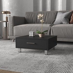 Vynxaria Black Wengue 1-Drawer Rectangle Coffee Table - 1 of 4