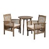 GDFStudio Erikson Outdoor Acacia Wood 3 Piece Bistro Set with Cushion - 2 of 4