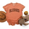 Simply Sage Market Women's Blessed Varsity Short Sleeve Garment Dyed Tee - 3 of 4