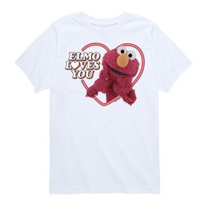 Boys' - Sesame Street - Elmo Loves You Heart Short Sleeve Graphic T-Shirt - 1 of 4