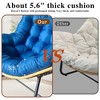 Vynxaria Series Black Blue Rattan Wicker Egg Lounge Chair Set of 1 with 360 Swivel 450LB Capacity Cloud Cushion Anti Tip Base - 4 of 4