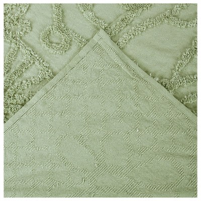 Sage Cotton Chenille Twin Bedspread and Sham Set