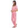 Women's Short Sleeve Top and Pants Pajama Set - White Mark - 3 of 4