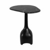 Modern Contemporary Accent Table with Marble Top and Sculpted Stone Aluminum Metal Base - 3 of 4