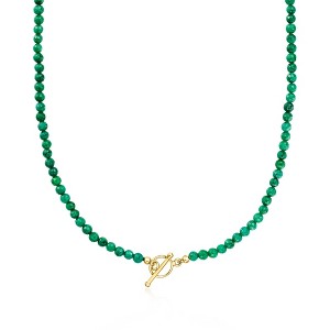 Ross-Simons 20.00 ct. t.w. Emerald Bead Charm-Compatible Toggle Necklace in 18kt Gold Over Sterling - 1 of 4