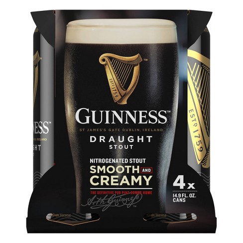 guinness draught beer cans 4pk stout