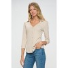 WEST K Women's Amaya Rib Knit Button Down Collar Top - 3 of 4