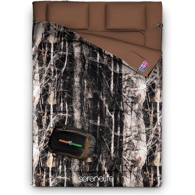 SereneLife Double Sleeping Bag, SLSBRT, Portable and Lightweight