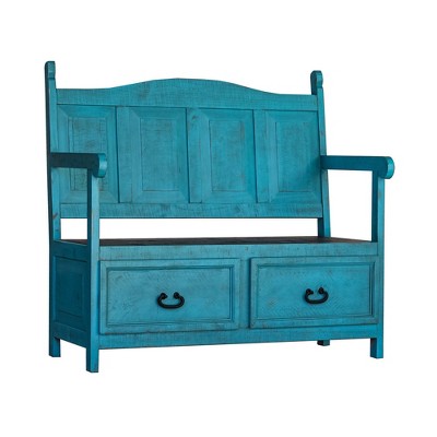 Archer Storage Bench Turquoise - Picket House Furnishings