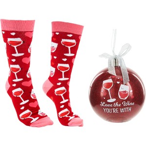 Pavilion Gift Company - The Wine You're With - 4" Ornament with Holiday Socks - Tree Ornaments - 1 of 4