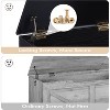 1PC Rattan Storage Ottoman - with 2 Safety Hinges & 15mm Thickened Panel - Flip-Top Entryway Bench, Black Oak - 4 of 4
