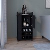 Vynxaria Bar Serving Carts, Black 6-Bottle Wine Rack with Casters - 2 of 4