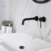 Kumasinova Wall Mount Bathroom Sink Faucet,1/2 Handle Bathroom Faucet with Pop-Up Drain,Solid Brass Matte Black Bathroom Faucets for Bathroom - 2 of 4