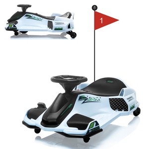 24V Kids Electric Drift Go Kart, Ride On Car w/Variable Speed up to 7.5MPH, Music, LED Lights, USB & Low-Power Alarm - 1 of 4