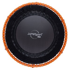 JumpSport 350 PRO Fitness Trampoline, Cardio Workout, No-Tip Arched Legs Home Gym Equipment with Adjustable Bungees & 60 Day Trial Video, 39", Orange - 1 of 4