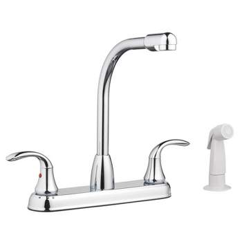 LDR Two Handle Chrome Kitchen Faucet Side Sprayer Included Model No. 0133900CP