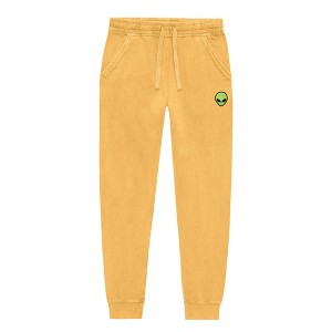 Dalix Alien Embroidered Washed Jogger Pant Soft Fleece Relaxed Fit Lounge Mens - 1 of 4