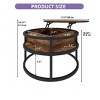 Round Lift Top Coffee Table with Storage and Hidden Compartment Small Circle Wood Farmhouse Center Table - 2 of 4