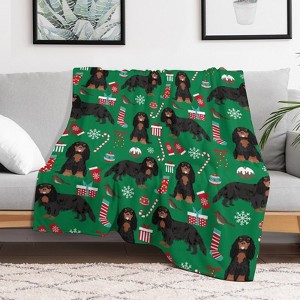 Christmas Cavalier King Charles Spaniel Dog Christmas Throw Blanket Soft Fleece Christmas Blanket Cozy Flannel Throw for Couch Bed 50x60 inches - 1 of 1