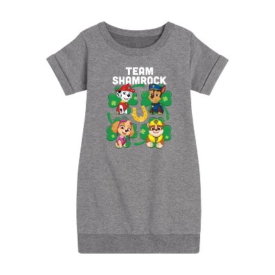 - Paw Patrol - Team Shamrock Graphic Short Sleeve Fleece Dress