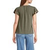 Lands' End Women's Lightweight Jersey Crew Neck Ruffle Sleeve Flowy Top - 2 of 4