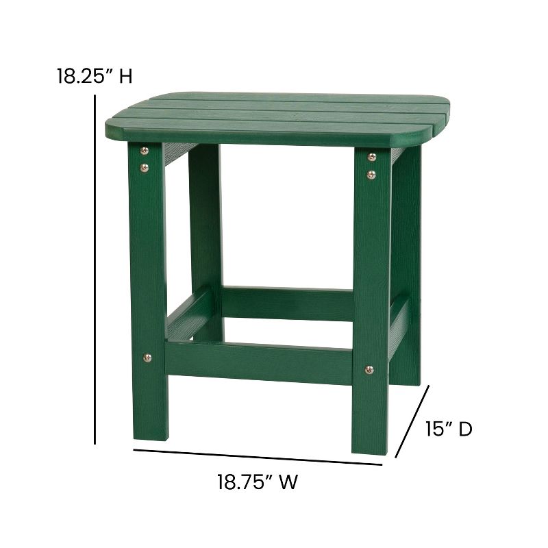 Emma and Oliver Indoor/Outdoor Polyresin Adirondack Side Table for Porch, Patio, or Sunroom, 5 of 11