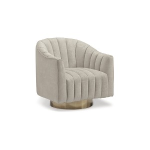 Signature Design by Ashley Contemporary Penzlin Swivel Accent Chair, Pearl - 1 of 4