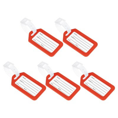 Unique Bargains Plastic Lightweight Backpack Identifier Card Luggage Tags 5 Pcs