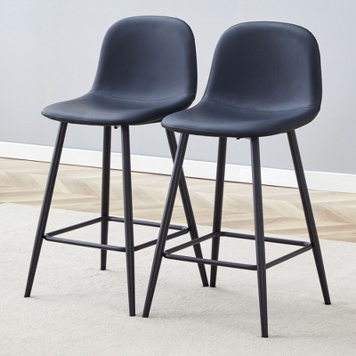 NicBex Set of 2 Bar Stools for Kitchen Island,Integrated Design Counter Bar Stools with Back and Metal Legs,Bar Chairs for Dining Rooms,Kitchens