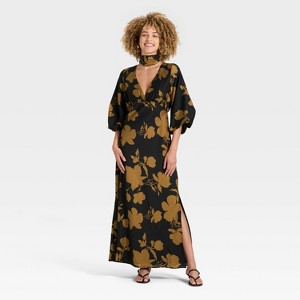 Women's Tie Neck Maxi Dress - A New Day™ - 1 of 3