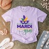 Simply Sage Market Women's Mardi Gras Mask Stacked Short Sleeve Garment Dyed Tee - 3 of 4