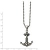 Black Bow Jewelry Antiqued Anchor Necklace in Stainless Steel, 24 Inch - 2 of 4