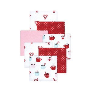 Little Treasure Hudson Baby Girls Cotton Poly Flannel Receiving Blankets 7Pk Multipack - 1 of 2