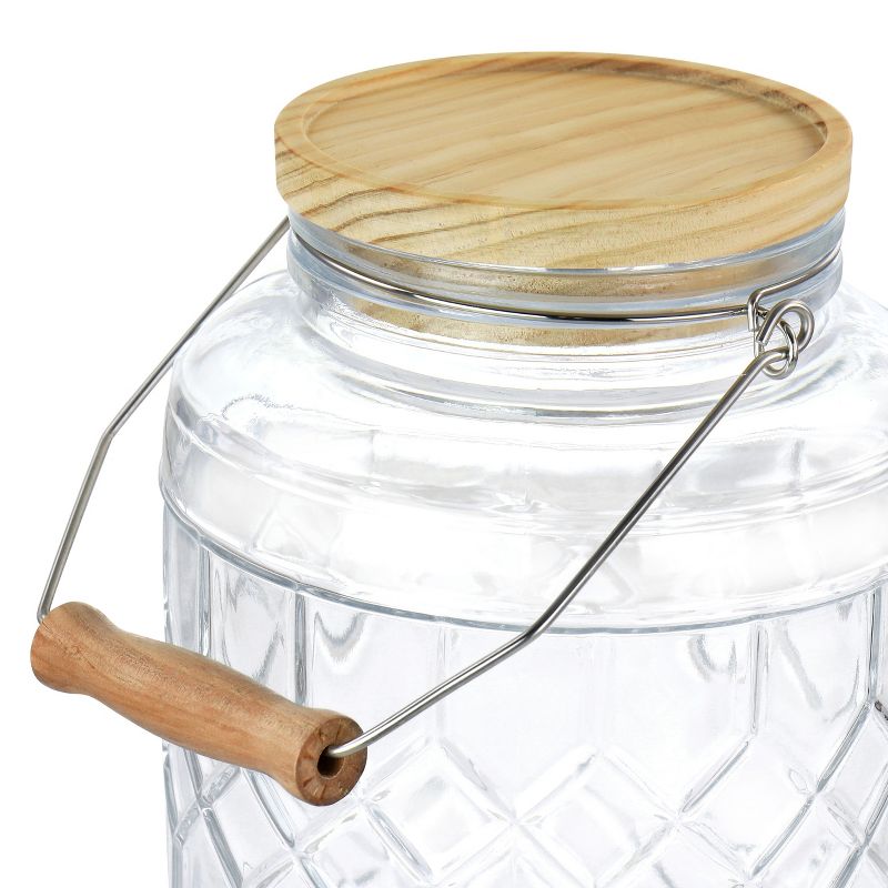 Gibson Home 0.95 Gallon Duval Glass Beverage Dispenser with Wooden Lid and Handle, 2 of 8